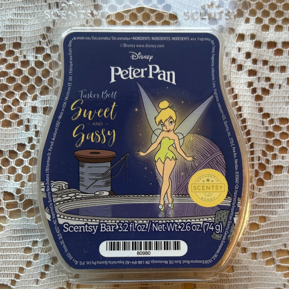 3/$30✨🧚‍♂️Scentsy Tinker Bell Sweet and Sassy Fragrance Wax Bar VAULTED🧚‍♂️